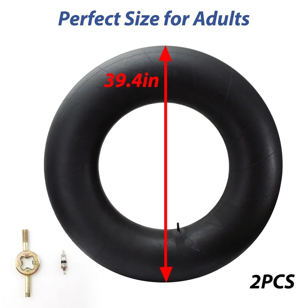2PCS River Tubes for Adults, Heavy Duty Snow Tubes for Snow Sledding, 39inch Large Rubber Snow & Fluid Tire Tubes, Pool Closing Inner Tubes, Rubber Pool Float Inner Tubes
