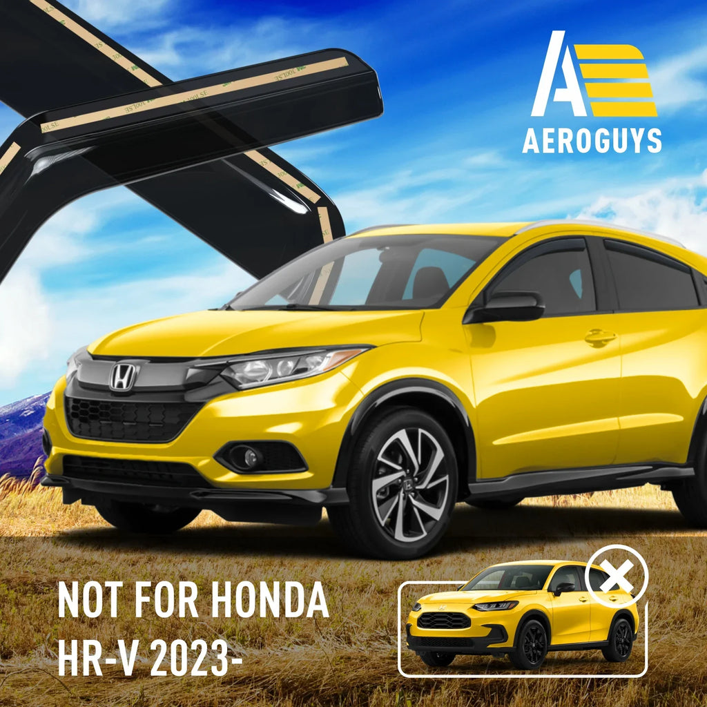 AEROGUYS In-Channel Window Deflectors Extra Long-lasting Window Visors Rain Guards Fit for Honda HR-V 2016-2022, Sun Visors, Wind Vent Visors, Car Accessories - 4 pcs. AG0157