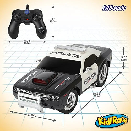 KidiRace RC Remote Control Police Car for Kids Sturdy Fun and Easy to Control