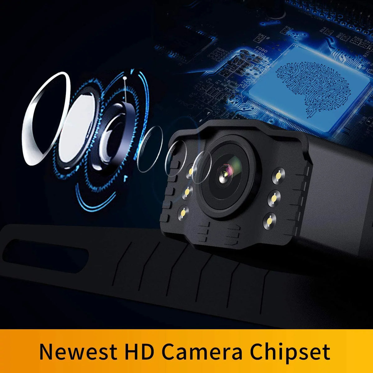 Xroose S2 HD Wired Backup Camera, 149° Wide Field of View License Plate Camera, IP69 Fluid Colored Night