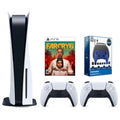 Playstation 5 Disc Version Console with Extra White Controller, Surge Pro Gamer Starter Pack 11-Piece Accessory Kit and Far Cry 6 Bundle