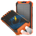 Solar Power Bank 20000mAh Built-in 4 Cables Qi Wireless Charger For BLU G50 Mega with LED Flashlight Solar Portable External Battery IPX4 Fluid 15W 5V/3A USB C Port 6 Outputs 3 Inputs