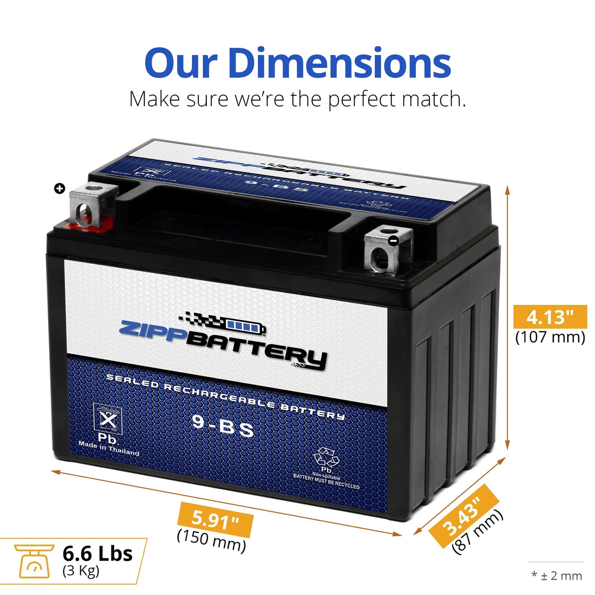 Zipp Battery YTX9-BS (9-BS 12 Volt,8 Ah, 120 CCA) Motorcycle Battery for Ktm 640cc Adventurer Duke 2000