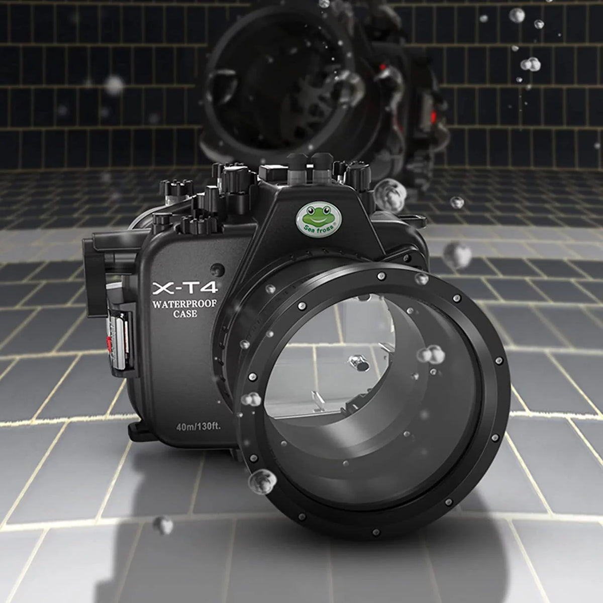 Seafrogs [40M/130FT] Liquid Camera Housing Liquid Scuba Case for Fujifilm X-T4 Fuji xt4 w/Short Flat Port