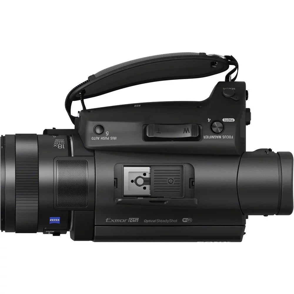 Handycam FDR-AX700 4K HD Video Camera Camcorder + 2 Extra Batteries and Charger + 128GB Memory Card + Case + M