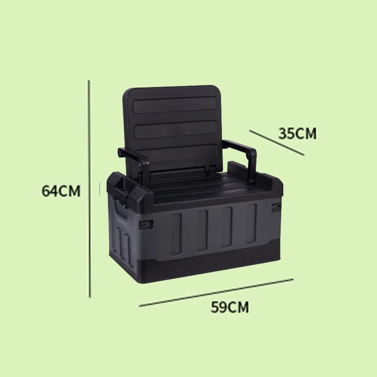 Car Trunk Organizer Crate Car Storage Bins for Sedan Home Office Backpacking Black
