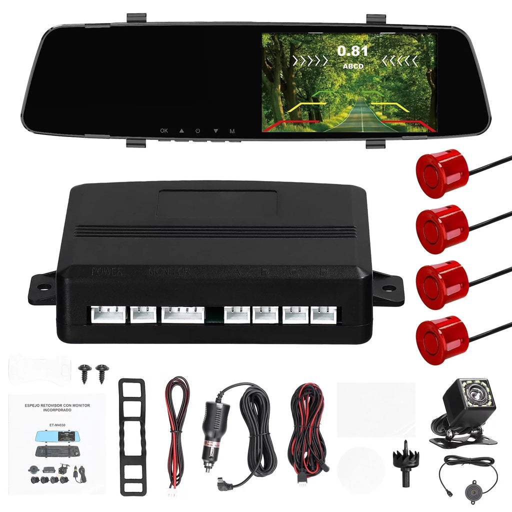 Apexeon Dash Camera,Camera 4.3 Inch Display Support Dash Camera Radars Rear 4.3 Inch Rear Dual Reverse 1080P DVR Dash Dual Camera Reco Dazzduo Dash Cam Rear