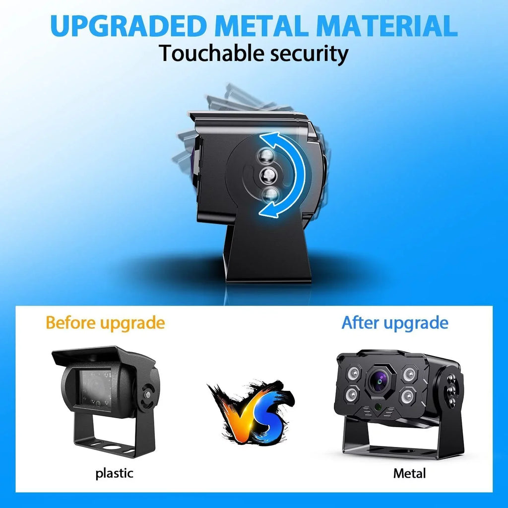 eRapta Backup Camera System Kit 7" Monitor for Car RV Truck Trailer Tractor 5th Wheel Split Monitor 1080P Back up Reversing Parking System Night Vision Rear and Side Wired Camera Y0202