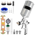 SKYSHALO HVLP Spray Gun, High Functionality Automotive Gravity Feed Spray Gun with 1.3mm 1.4mm 1.8mm Stainless Steel Nozzles, 1000cc Aluminum Cup for Auto Paint, Primer, Clear/Top Coat & Touch-Up