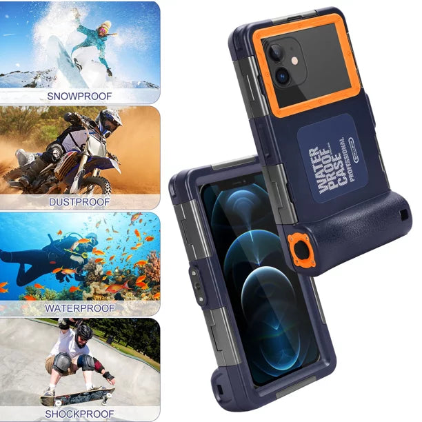 UrbanX Professional [15m/50ft] Swimming Diving Surfing Snorkeling Photo Video Fluid Protective Case Fluid Housing for Sharp Z2 And all Phones Up to 6.9 Inch LCD with Lanyard