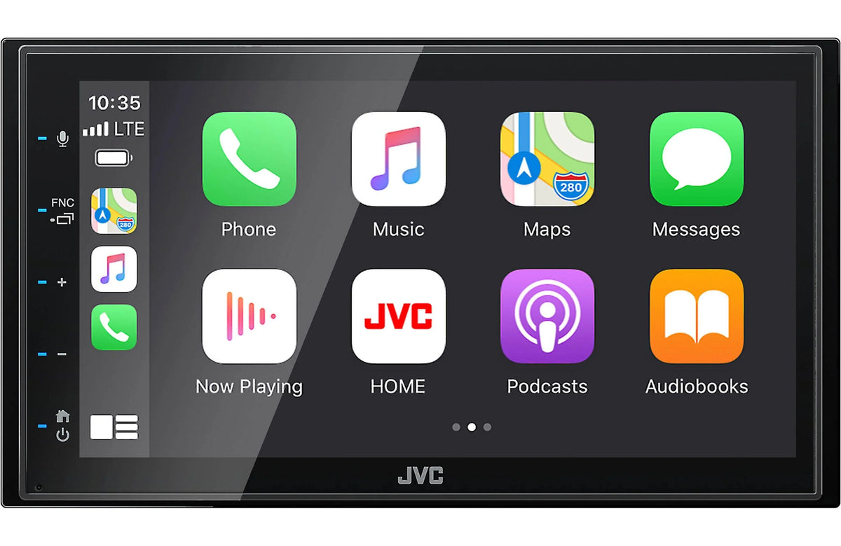 JVC KW-M56BT Digital Multimedia Receiver w/ fixed 6.75" Display Monitor+Absolute CAM600 Rearview Camera & Magnet Phone Holder