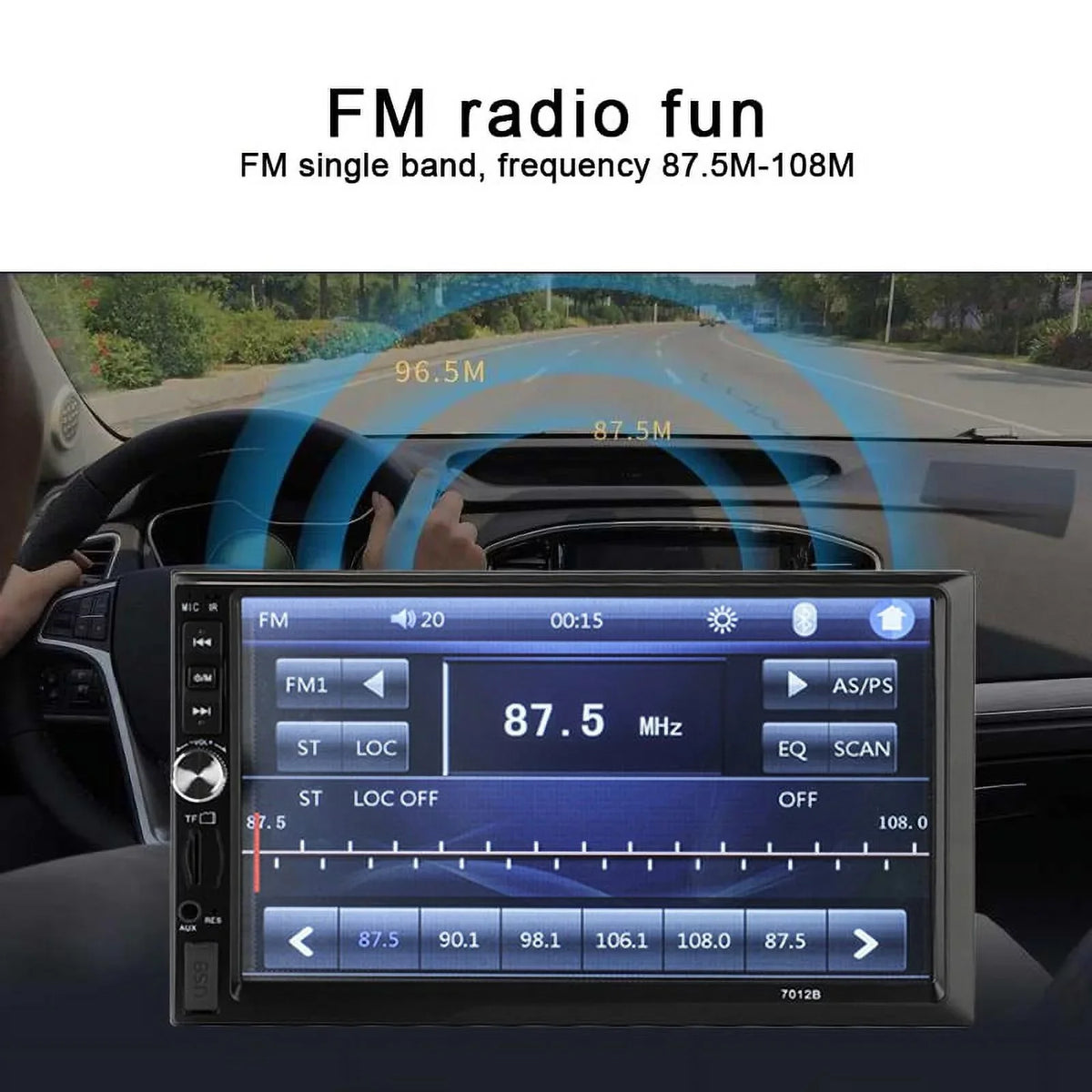 Polarlander Car Stereo Car Audio Double Din 7-inch HD Touch Display Car radio Player with Multimedia SD USB FM AUX MP5/4/3 mirror link function Bluetooth with 4LED backup camera