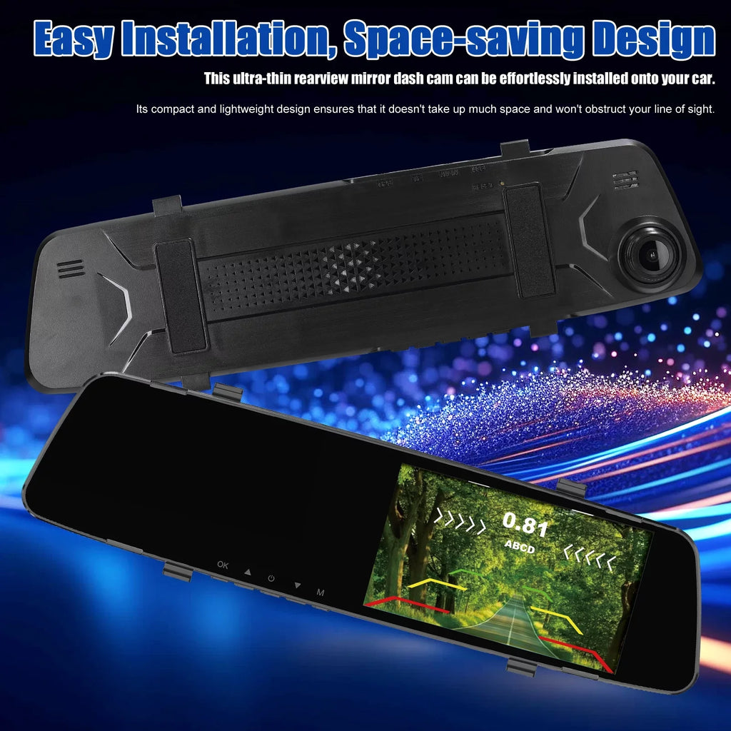 Apexeon Dash Camera,Camera 4.3 Inch Display Support Dash Camera Radars Rear 4.3 Inch Rear Dual Reverse 1080P DVR Dash Dual Camera Reco Dazzduo Dash Cam Rear
