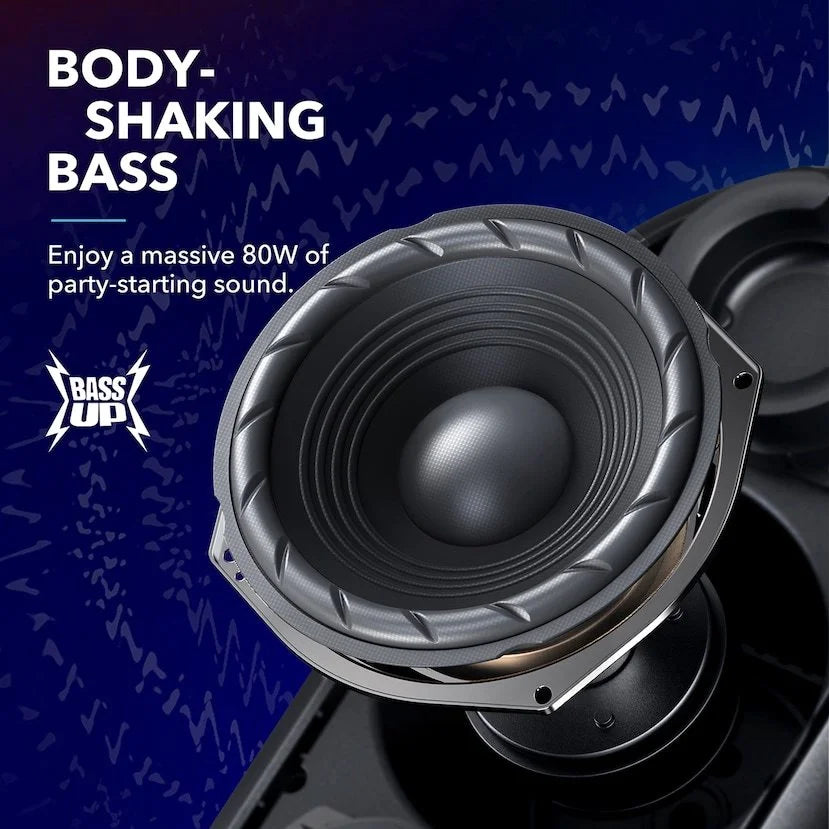 Soundcore by Anker- Rave PartyCast Portable Speaker | 80W | IPX7 Liquid | 18-Hour Playtime | Black | A3390Z12