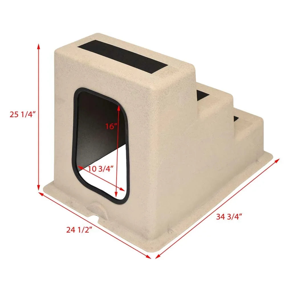 Taylor Made Boat Dock Step 44300 | Triple Tread Sandstone Polyethylene