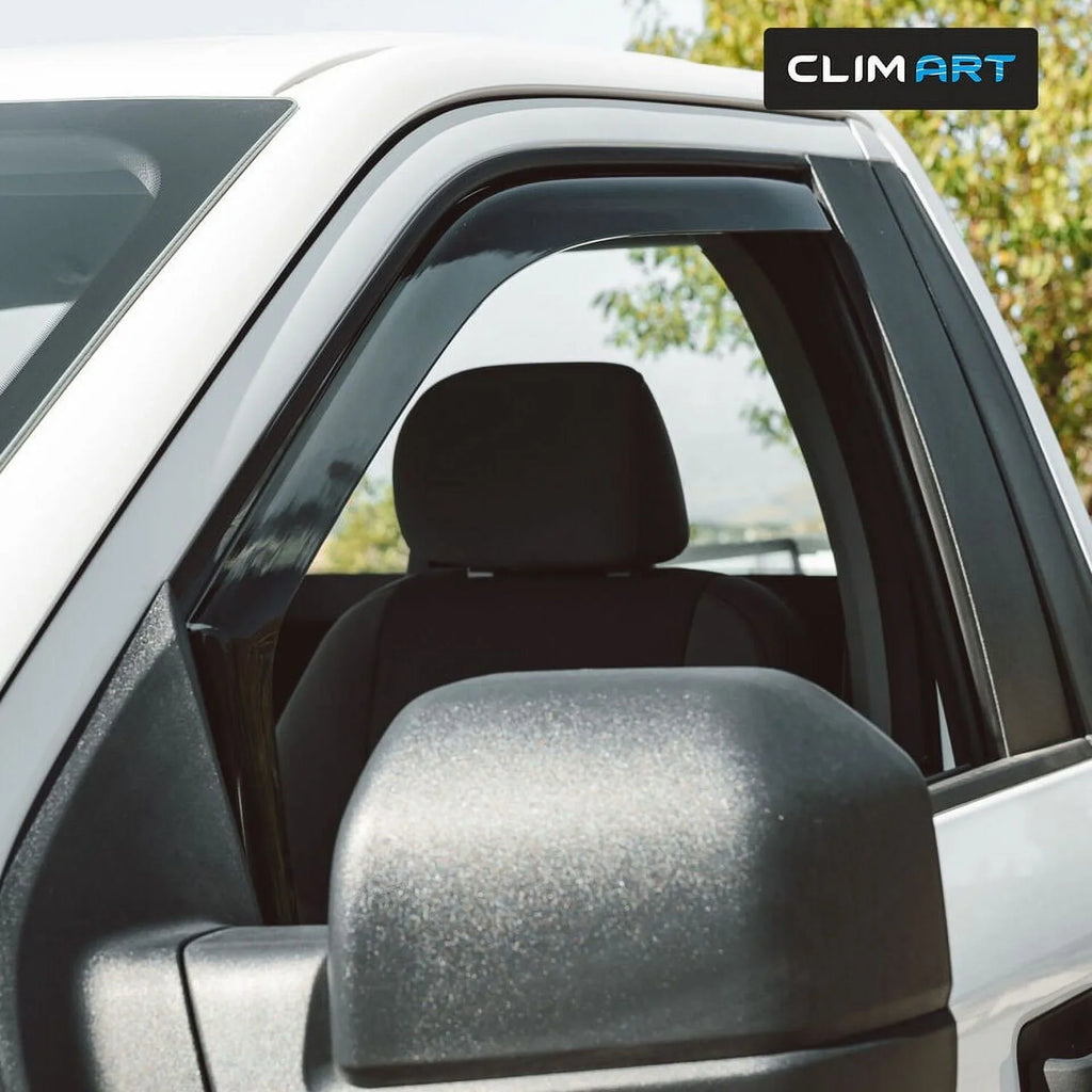 CLIM ART in-Channel Incredibly Tough Rain Guards for Ford F150 2015-2020 Regular Cab, Original Window Deflectors, Vent Window Visors, Vent Deflector, Dark Smoke Truck Accessories, 2 pcs- 315008LP