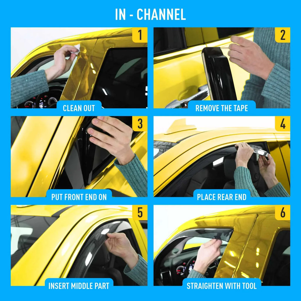 AEROGUYS In-Channel Window Deflectors Extra Sturdy Window Visors Rain Guards Fit for Chevrolet (Chevy) Silverado 1500 2014-2018 Crew Cab, Sun Visors, Wind Vent Visors, Truck Accessories -4pcs. AG0421