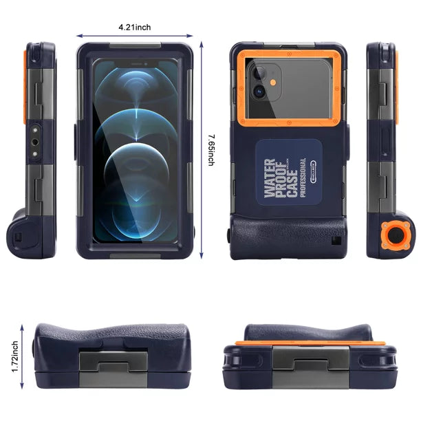 UrbanX Professional [15m/50ft] Swimming Diving Surfing Snorkeling Photo Video Fluid Protective Case Fluid Housing for Sharp Z2 And all Phones Up to 6.9 Inch LCD with Lanyard