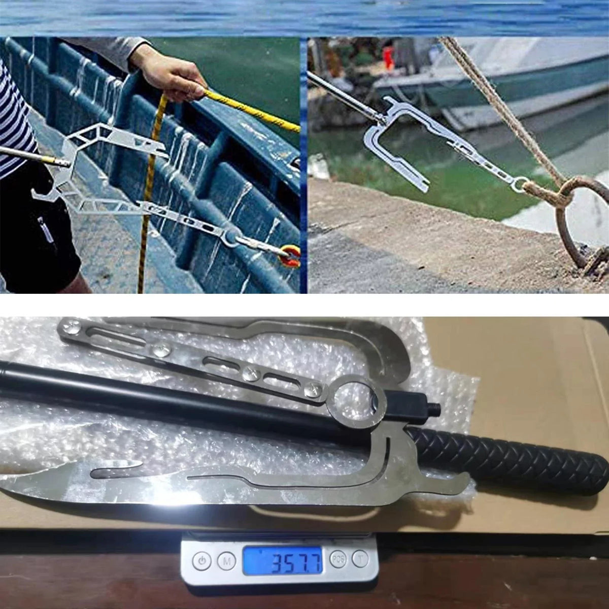 Telescopic Boat Hook Dock Hook Threader suitable for Docking Hook and Moor, Excellent Efficiency