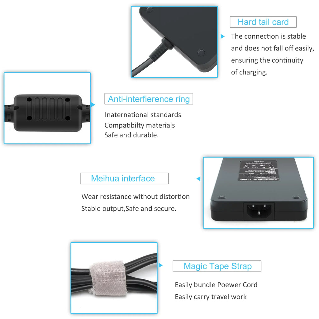 240W 180W AC Adapter Notebook Charger for Alienware 17 15 13 R1 R2 R3 R4 R5 M15 M17 M17x x51,Precision 7710 7540 M6400 M6500 M4300 G3 G5 G7 Series Power Supply Cord