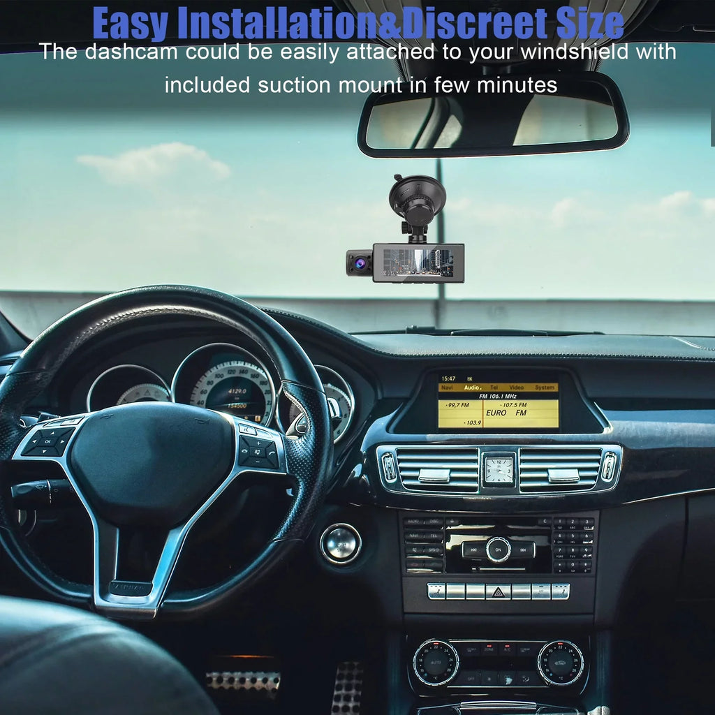 Dual Dash Cam, TSV 1080P Driving Recorder Camera for Cars, 170° Wide Angle Front Inside Camera with 3.16inch Monitor Night Vision, Loop Recording, G-Sensor, Parking Monitor, WDR