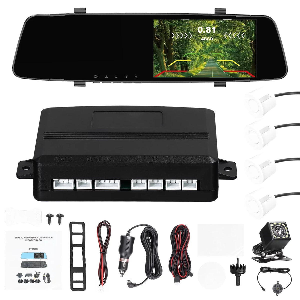 Shinysix Dash Camera,Dash Camera Dual Camera 4.3 4 Reverse Radars Rear Dual Camera Reverse Radars Rear 1080P DVR Dash Inch Display Support Camera 4.3 Inch 4.3 Inch Monitor Reco Dash Cam Rear