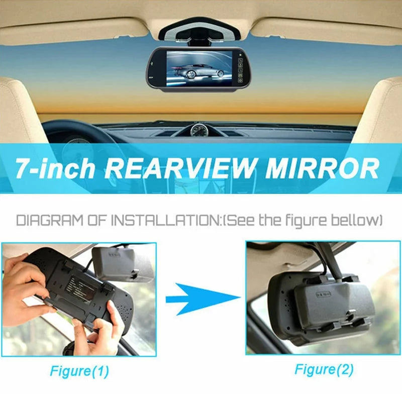 7" LCD Car Rear View MonitorSensors Lens Display Bus Car Reversing Camera