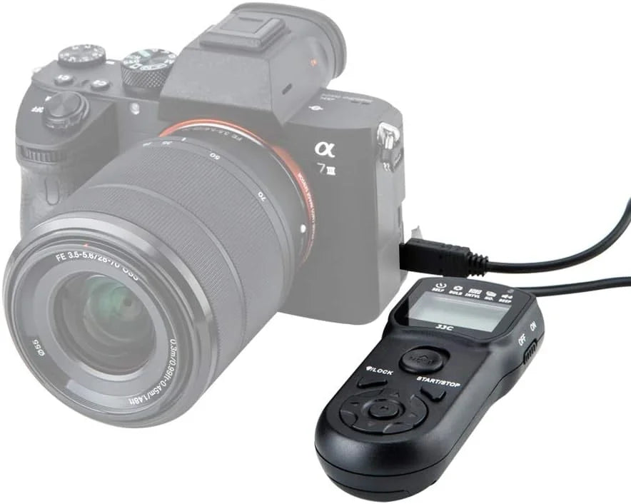 JJC Intervalometer Timer Remote Control Shutter Release for A6000 A6100 A6600 A6500 A6400 A6300 A1 A7 A7II A7III A7IV A7R V IV A7RIII II A7S II A7SIII A9 ZV-1 RX100 VII VI V VA IV RX10 IV & More