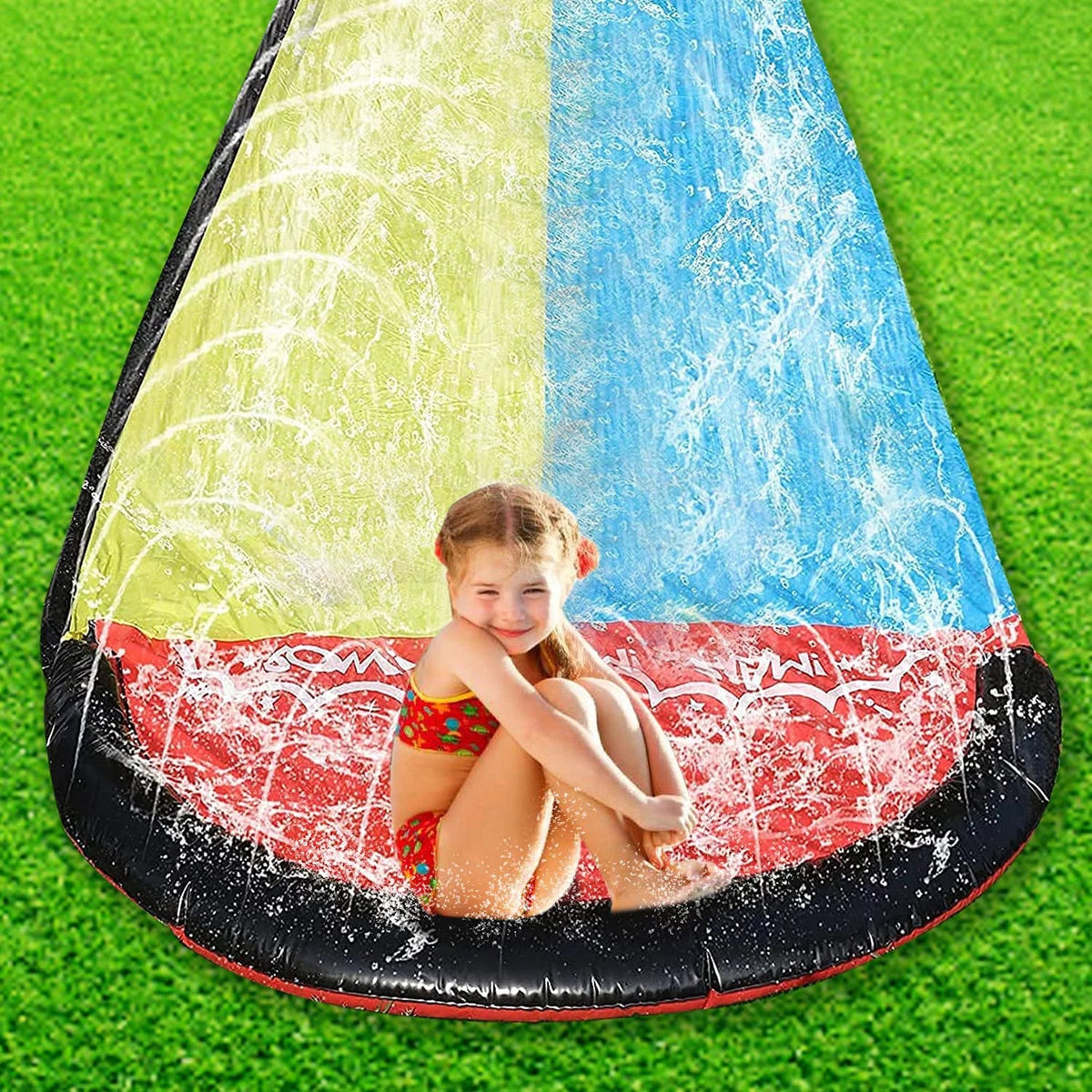 Vivazy 15.5ft Summer Backyard Quality PVC Smooth Slick , Liquid Slides Inflatable Crash Pad