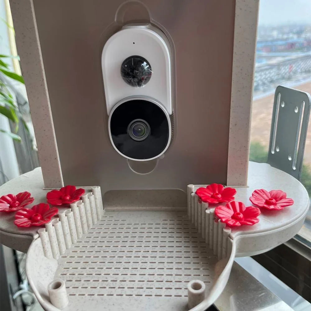Anself WIFI Smart Bird Feeder Camera 1080P Auto Capture Bird Video Motion Detection Real-time Notification AI Identify Bird Species IP65 Liquid 128G TF Cards for Bird Watching Enthusiasts