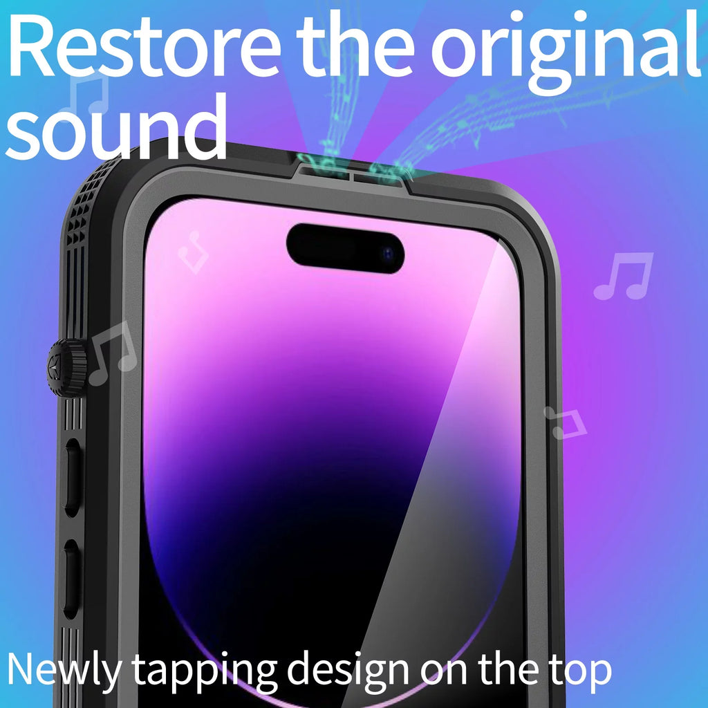 for iPhone 14 Pro 6.1" Case Liquid Built-in 6H Display Protector [Real 360][IP68 Liquid Military Dropproof][Dustproof][Compatible with MagSafe] for iPhone 14 Pro - Black