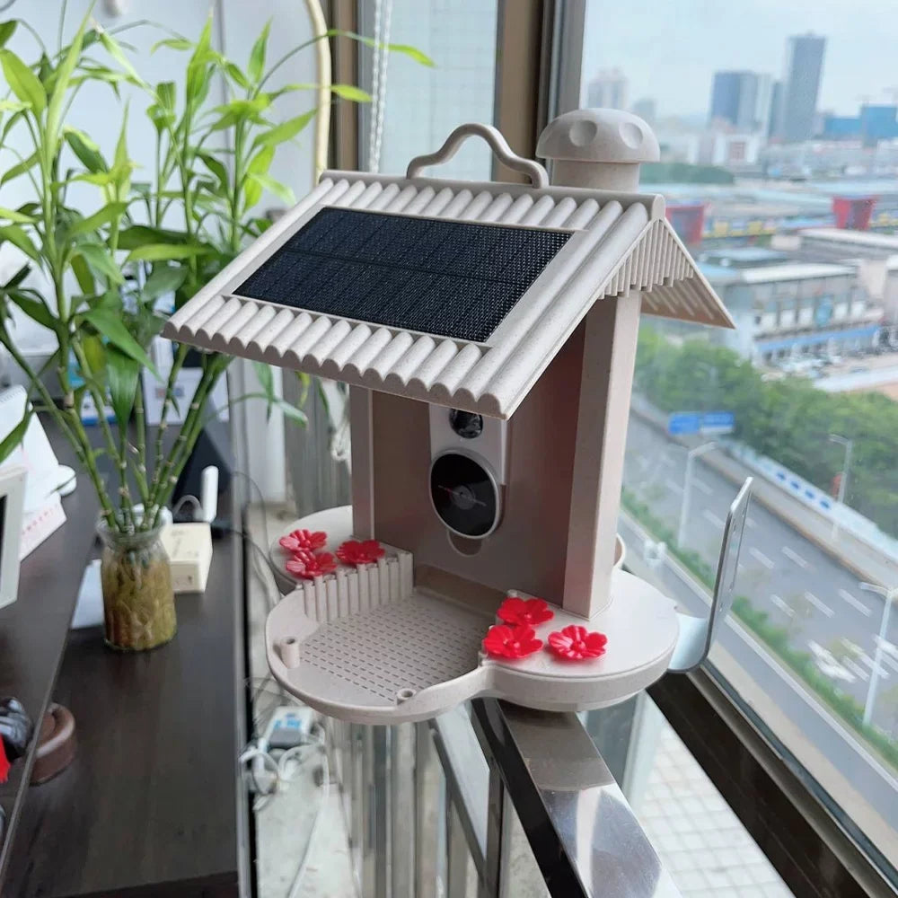 Anself WIFI Smart Bird Feeder Camera 1080P Auto Capture Bird Video Motion Detection Real-time Notification AI Identify Bird Species IP65 Liquid 128G TF Cards for Bird Watching Enthusiasts