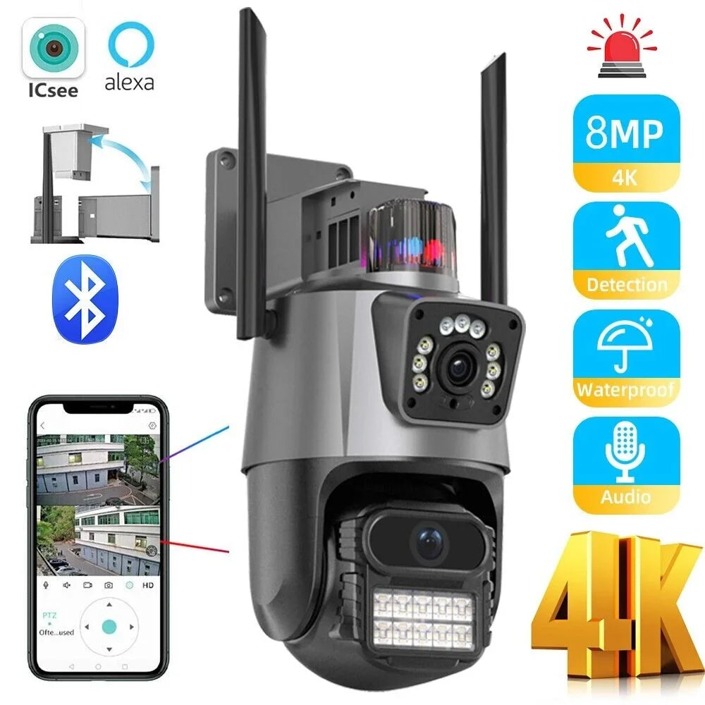 IP66 Outdoor Fluid Camera Real-time Two-Way Audio Enhanced Dual Antenna TF Card Slot 1080P HD