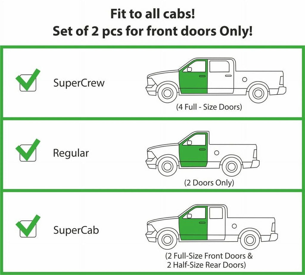 CLIM ART in-Channel Incredibly Tough Rain Guards for Ford F150 2015-2020 Regular Cab, Original Window Deflectors, Vent Window Visors, Vent Deflector, Dark Smoke Truck Accessories, 2 pcs- 315008LP