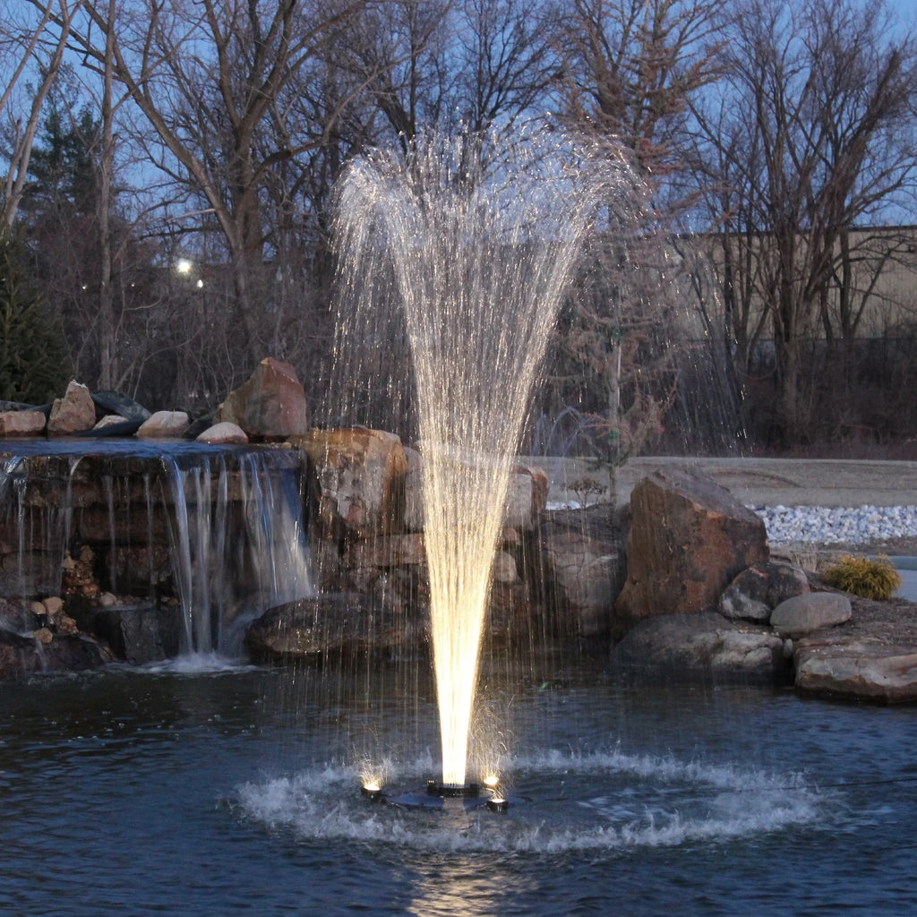 HALF OFF PONDS 1/2 Floating Fountain | 100 foot Cord | 9 Patterns | Surface Aeration for Ponds | AQF6100-100