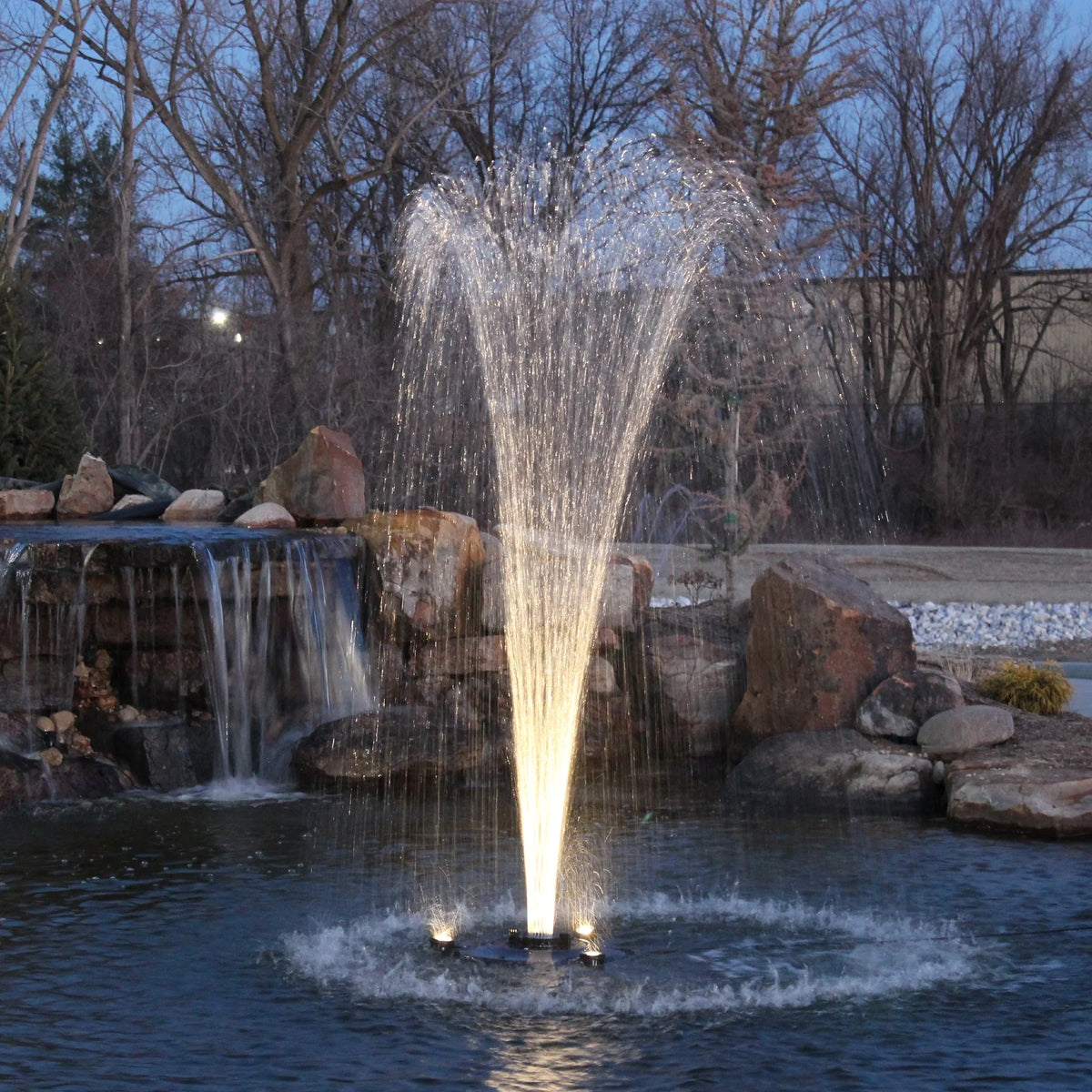 HALF OFF PONDS 1/2 Floating Fountain | 100 foot Cord | 9 Patterns | Surface Aeration for Ponds | AQF6100-100