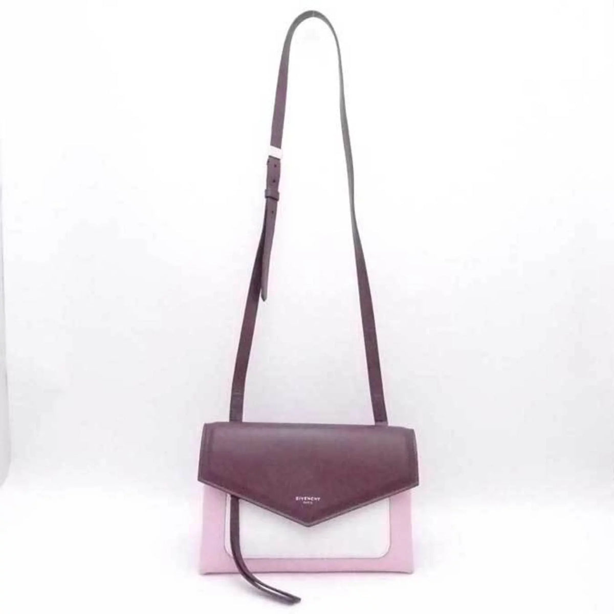 Pre-Owned Givenchy GIVENCHY Crossbody Shoulder Bag Duet Leather Bordeaux x Pink White Women's (Good)