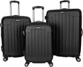 Kenneth Cole REACTION Renegade Luggage Expandable 8-Wheel Spinner Lightweight Hardside Suitcase, Black, 3-Piece Set (20"/24"/28") 3-Piece Set (20"/24"/28") Black