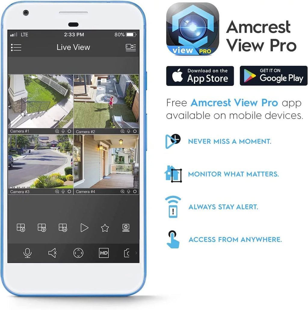 Amcrest 4K POE Camera AI Human/Vehicle Detection, UltraHD 8MP Outdoor Security Turret POE IP Camera, 3840x2160, Wide Angle, IP67 Weatherproof, MicroSD, Built in Mic, White (IP8M-T2669EW-AI) Second-hand