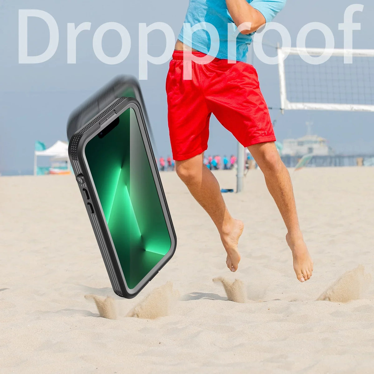 for iPhone 14 Pro 6.1" Case Liquid Built-in 6H Display Protector [Real 360][IP68 Liquid Military Dropproof][Dustproof][Compatible with MagSafe] for iPhone 14 Pro - Black