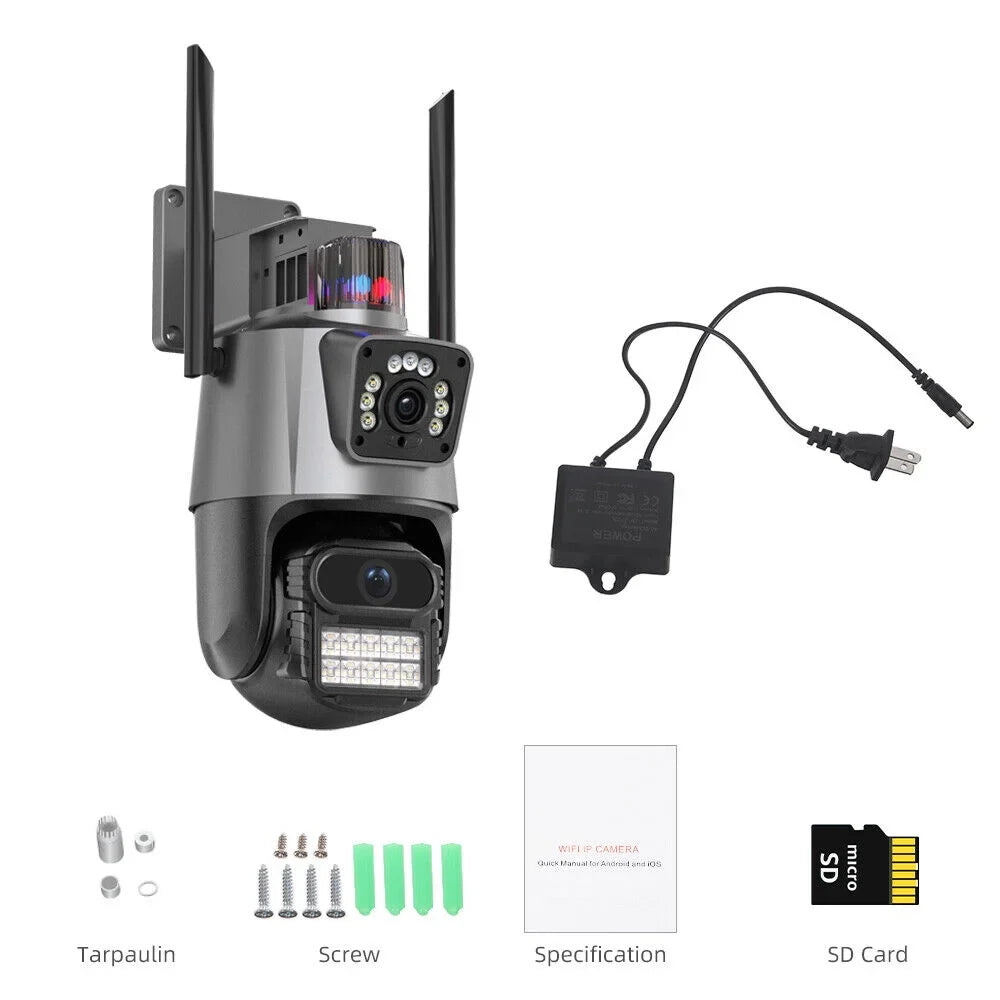 IP66 Outdoor Fluid Camera Real-time Two-Way Audio Enhanced Dual Antenna TF Card Slot 1080P HD