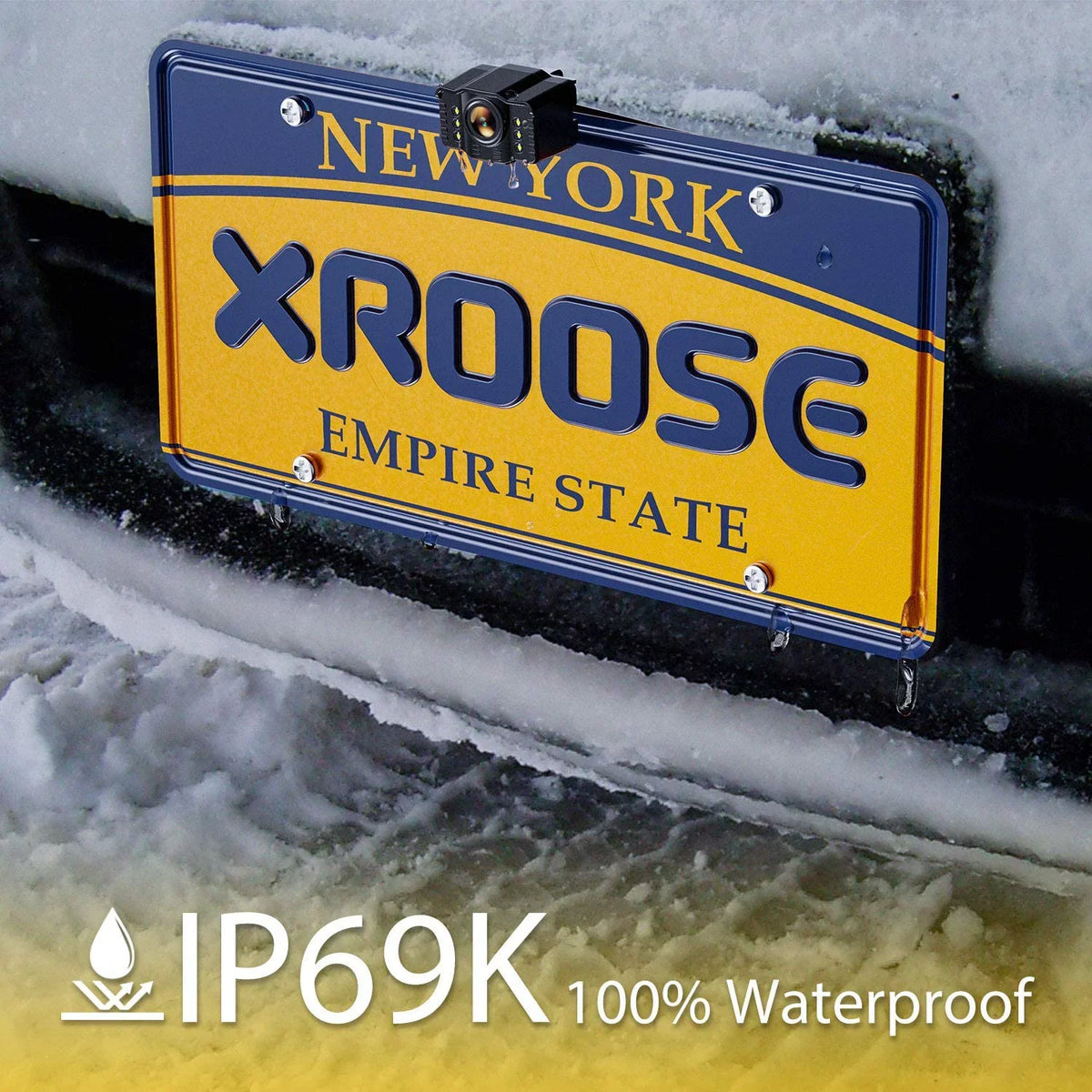 Xroose S2 HD Wired Backup Camera, 149° Wide Field of View License Plate Camera, IP69 Fluid Colored Night