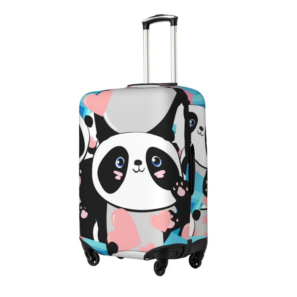 Haiem Panda Cute Pink Hearts Luggage Long-lasting Washable Suitcase Protector With Anti-Scratch Technology - Keep Your Luggage Looking New Medium
