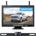eRapta Wireless Backup Camera 1080P HD 7 Inch Monitor IP69 Liquid IR Night Vision for RV/Trailer/Truck/Van AWT7