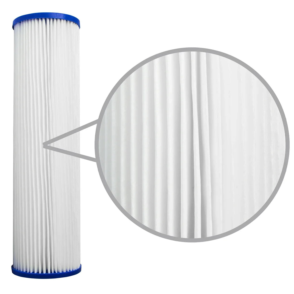 Pleated Poly Sediment Liquid Filter Cartdrige 20x2.5" 5 micron 25 Pack