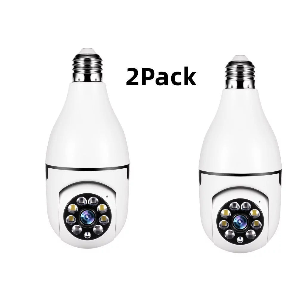JahyShow 5GHz E27 Light Bulb Camera, 1080P Home Surveillance Cameras Wireless CCTV with 360 Degree Panoramic View Lens, Night Vision, Remote Viewing, Motion Detection, Two Way Audio (2 Pack)
