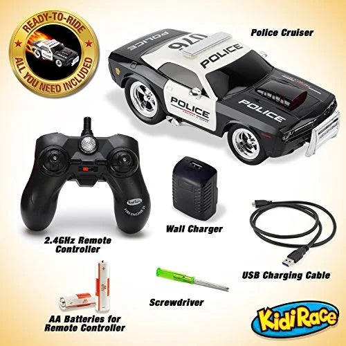 KidiRace RC Remote Control Police Car for Kids Sturdy Fun and Easy to Control