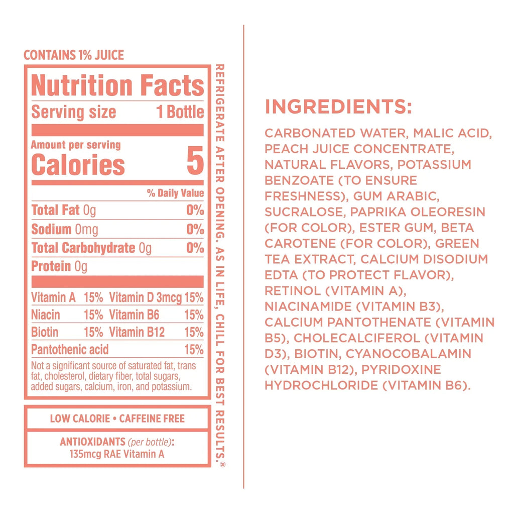 Sparkling Ice® Naturally Flavored Sparkling Liquid Peach Nectarine 17 Fl Oz, (Pack of 12)