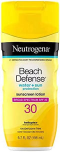 Neutrogena Beach Defense Fluid Resistant Monitor Body Lotion with Broad Spectrum SPF 30, Oil-Free and Fast-Absorbing, 6.7 oz