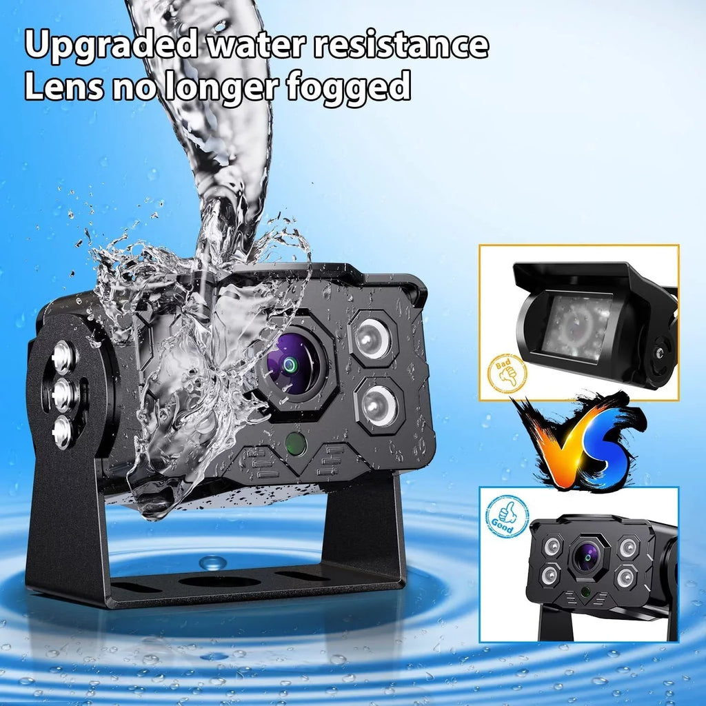 eRapta Backup Camera System Kit 7" Monitor for Car RV Truck Trailer Tractor 5th Wheel Split Monitor 1080P Back up Reversing Parking System Night Vision Rear and Side Wired Camera Y0202